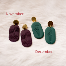 Load image into Gallery viewer, Birth Flower Earrings