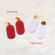 Load image into Gallery viewer, Birth Flower Earrings