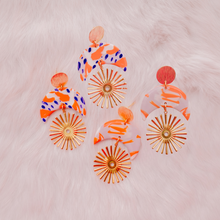 Load image into Gallery viewer, Orange and Purple - Luna Earrings
