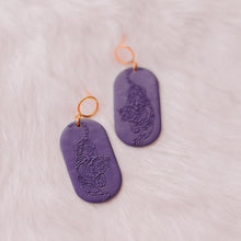 Load image into Gallery viewer, Orange and Purple Tiger - Earrings
