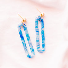 Load image into Gallery viewer, Blue Oval - Earrings
